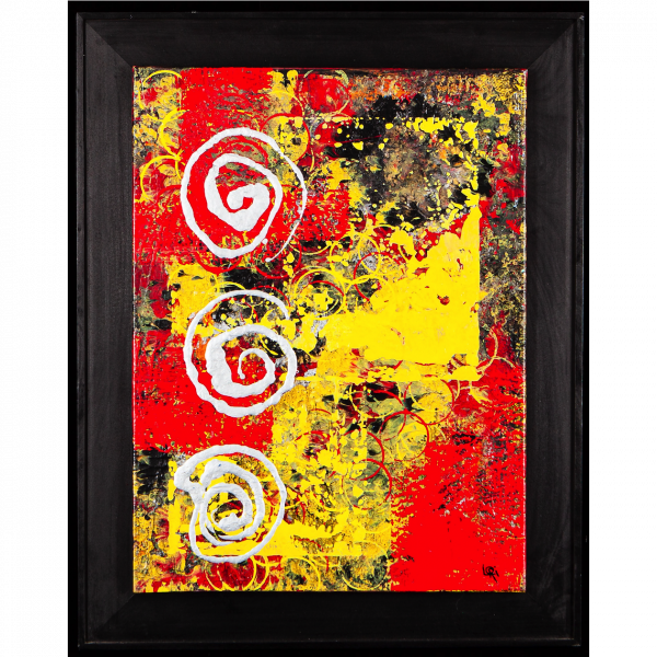 Spirals over Squares Red and Yellow